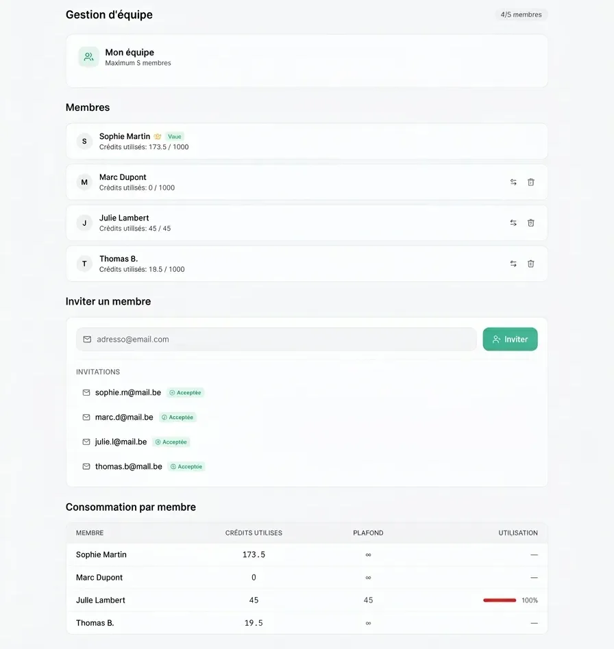 Arbeiten Sie im Team mit einem gemeinsamen Kreditpool