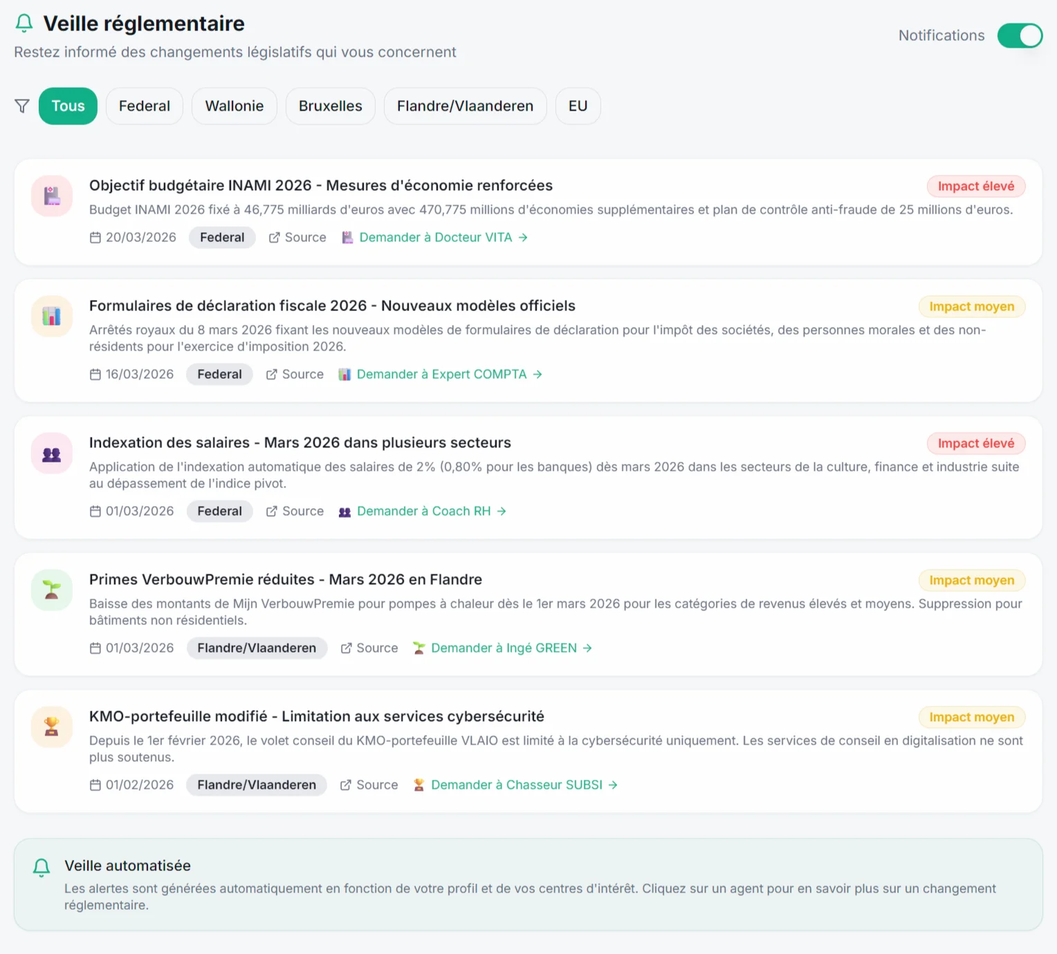 Restez informé des changements législatifs