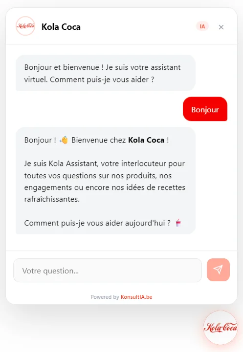 Aperçu du widget chatbot KonsultIA